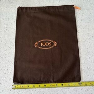 Tod's Chocolate Brown Dust Bag with Orange Logo